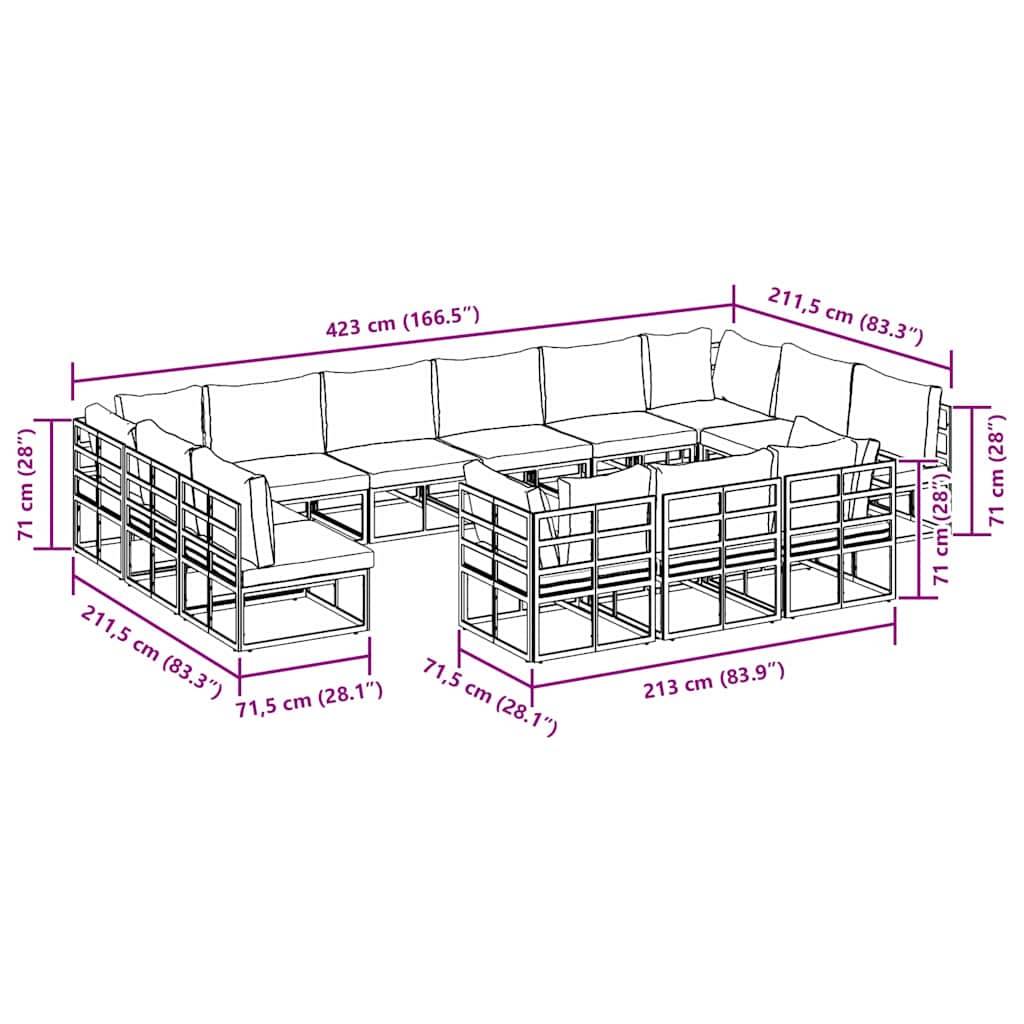 ComfortXL - Grand Salon de Jardin en Aluminium 14 Pièces Modulable pour 13 Personnes Noir – ComfortXL Outdoor Living - Image 5