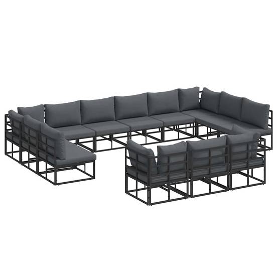 ComfortXL - Grand Salon de Jardin en Aluminium 14 Pièces Modulable pour 13 Personnes Noir – ComfortXL Outdoor Living - Image 2