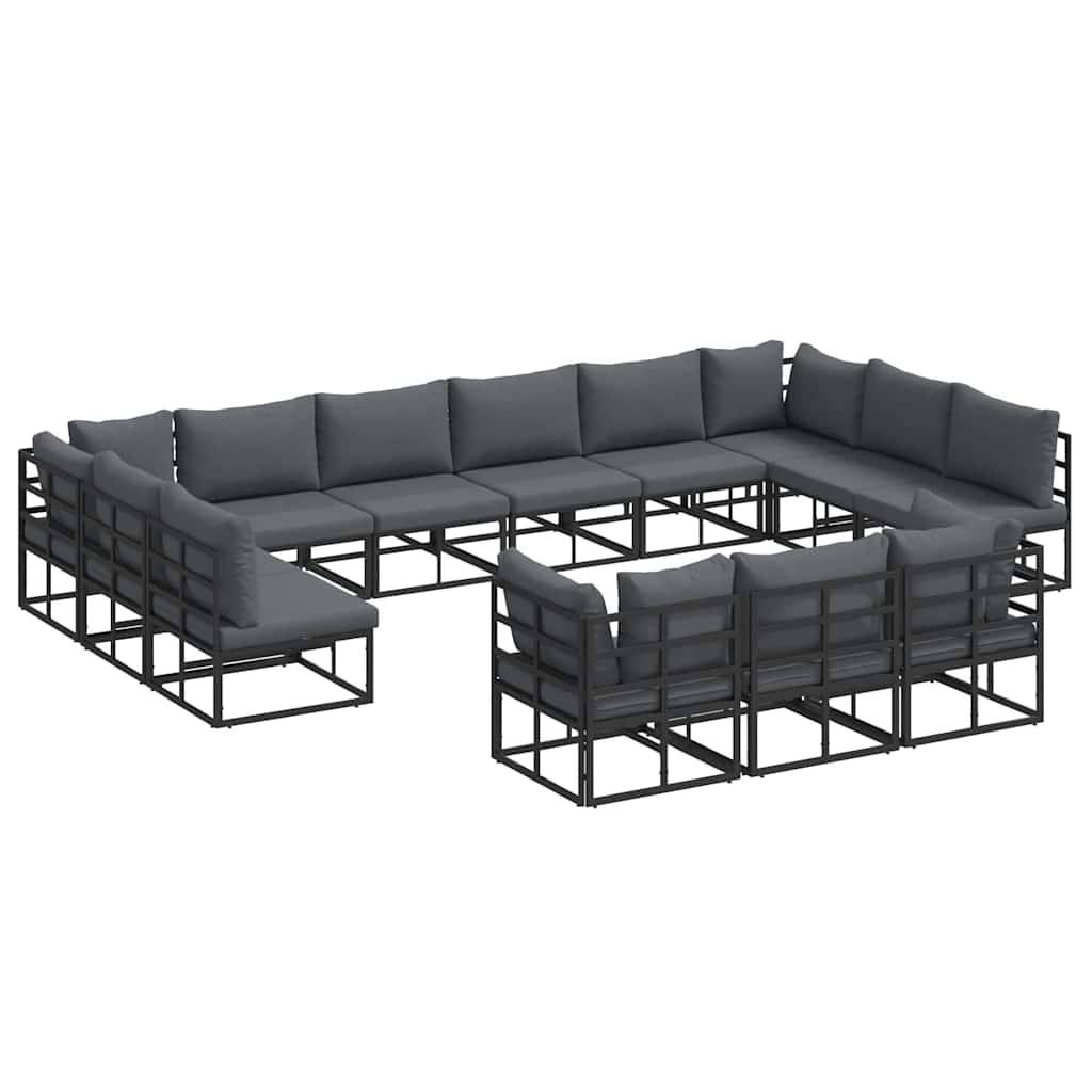 ComfortXL - Grand Salon de Jardin en Aluminium 14 Pièces Modulable pour 13 Personnes Noir – ComfortXL Outdoor Living - Image 2