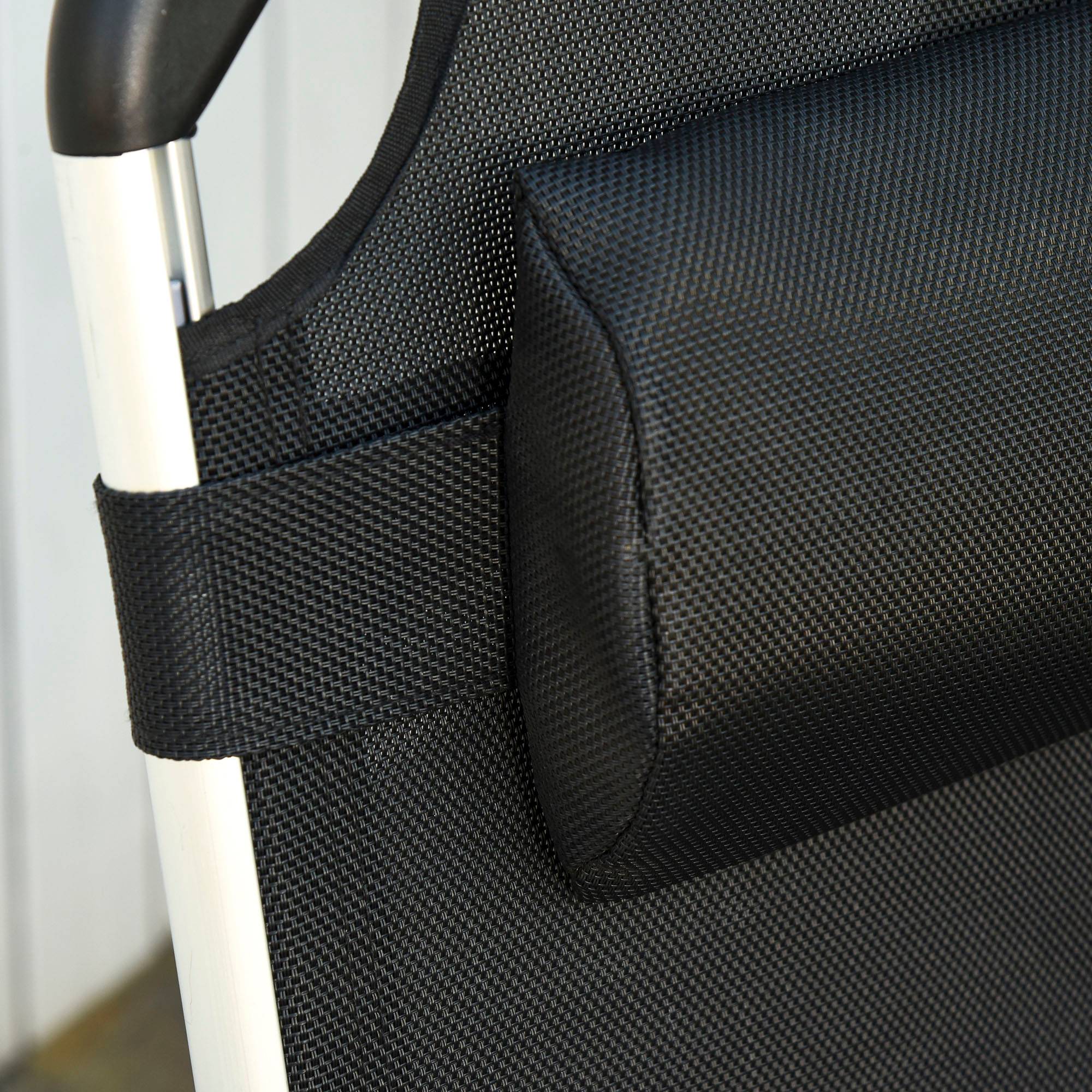 Transat pliable de jardin avec appui-tête, chaise longue 4 positions réglables, camping, charge 120 kg, noir - Image 9