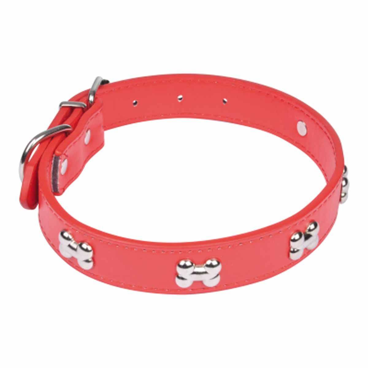 Collier Fantaisie pour Chien "Os" 55cm Rouge