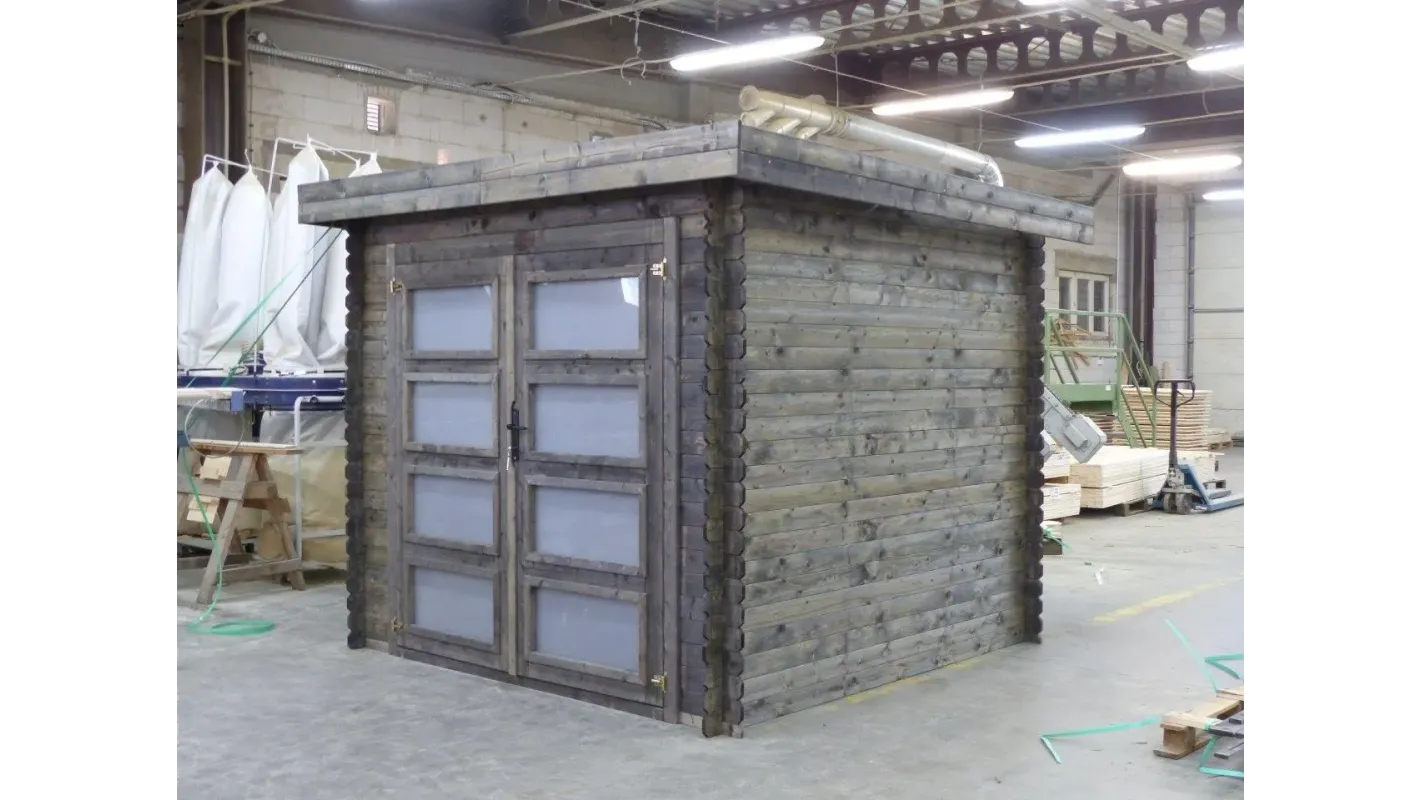 Altanka - Abri de jardin en bois - 6m2 - 2,46x2,46m - Traité - Ep. 19mm - Couleur: gris - DOM280 - Image 4