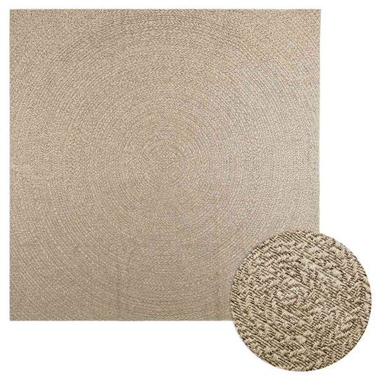 Tapis de Sol Carré Extérieur Intérieur Polypropylène Effet Jute Naturel pour Jardin Beige 240x240 cm – ComfortXL Outdoor Living - Image 1