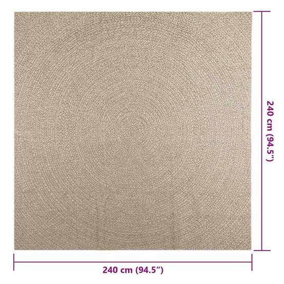 Tapis de Sol Carré Extérieur Intérieur Polypropylène Effet Jute Naturel pour Jardin Beige 240x240 cm – ComfortXL Outdoor Living - Image 9