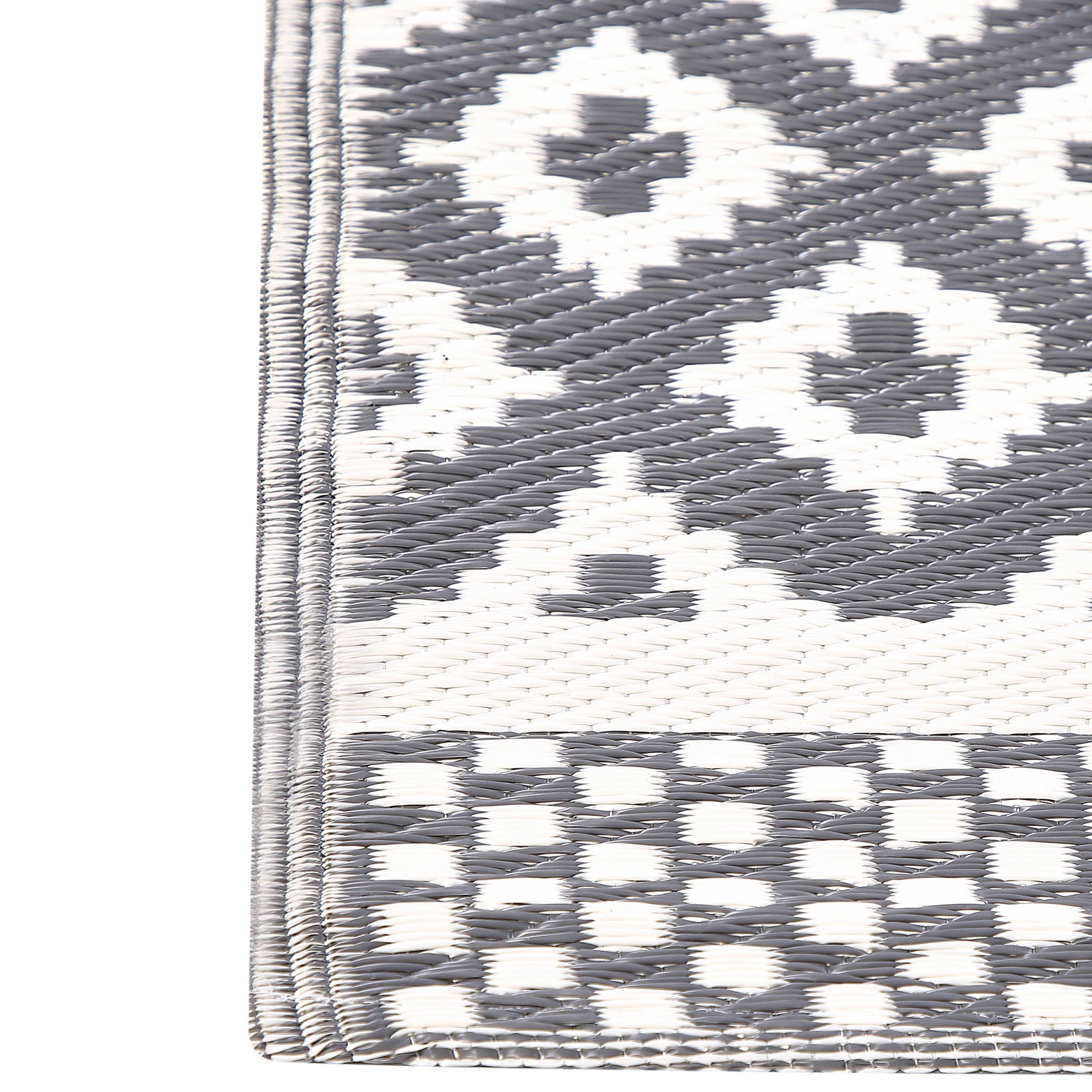 Beliani - Tapis d'Extérieur et Intérieur au Motif Géométrique Gris Polyvalent 120 x 180 cm Idéal pour Terrasse ou Jardin Scandinave et Boho Beliani - Image 5
