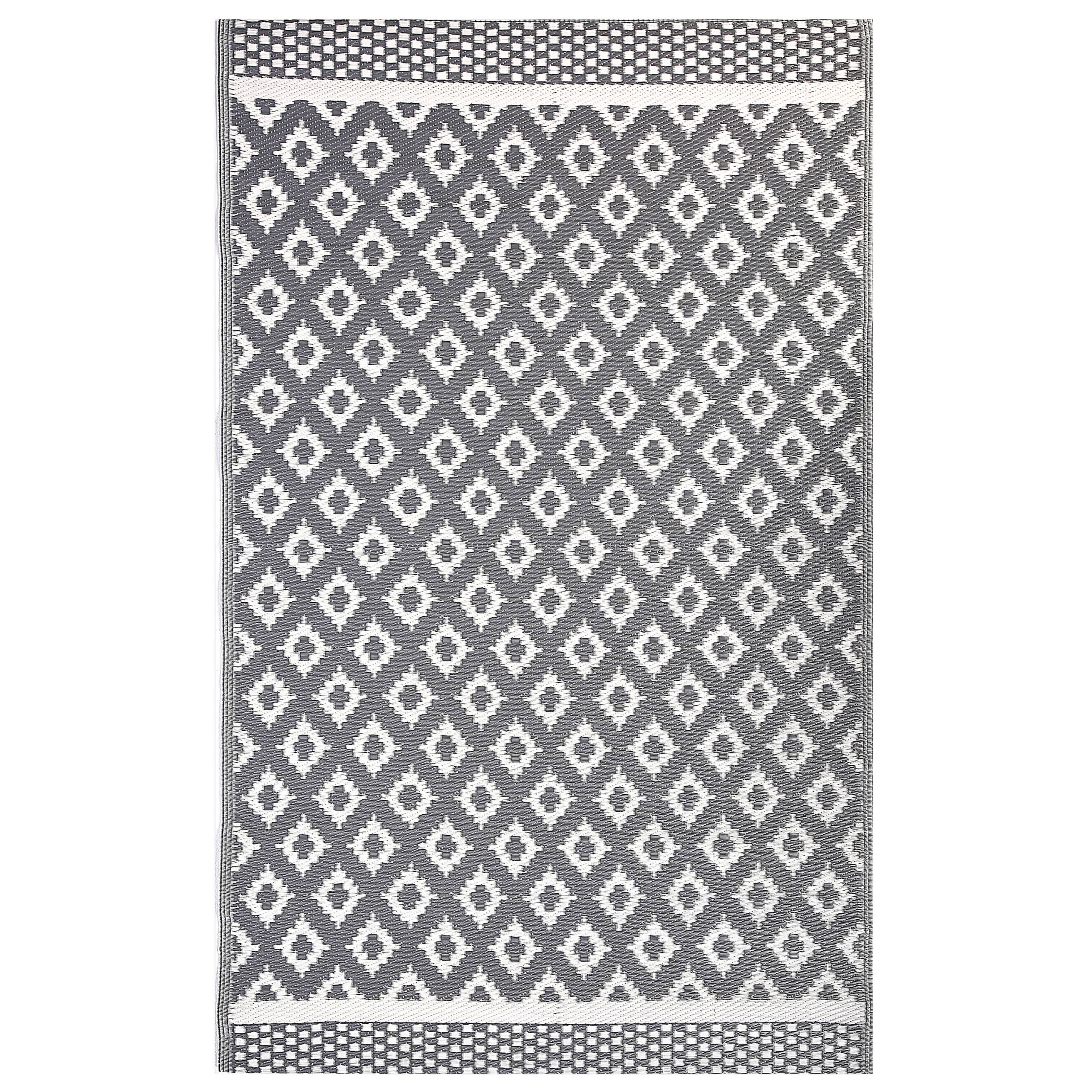 Beliani - Tapis d'Extérieur et Intérieur au Motif Géométrique Gris Polyvalent 120 x 180 cm Idéal pour Terrasse ou Jardin Scandinave et Boho Beliani - Image 1