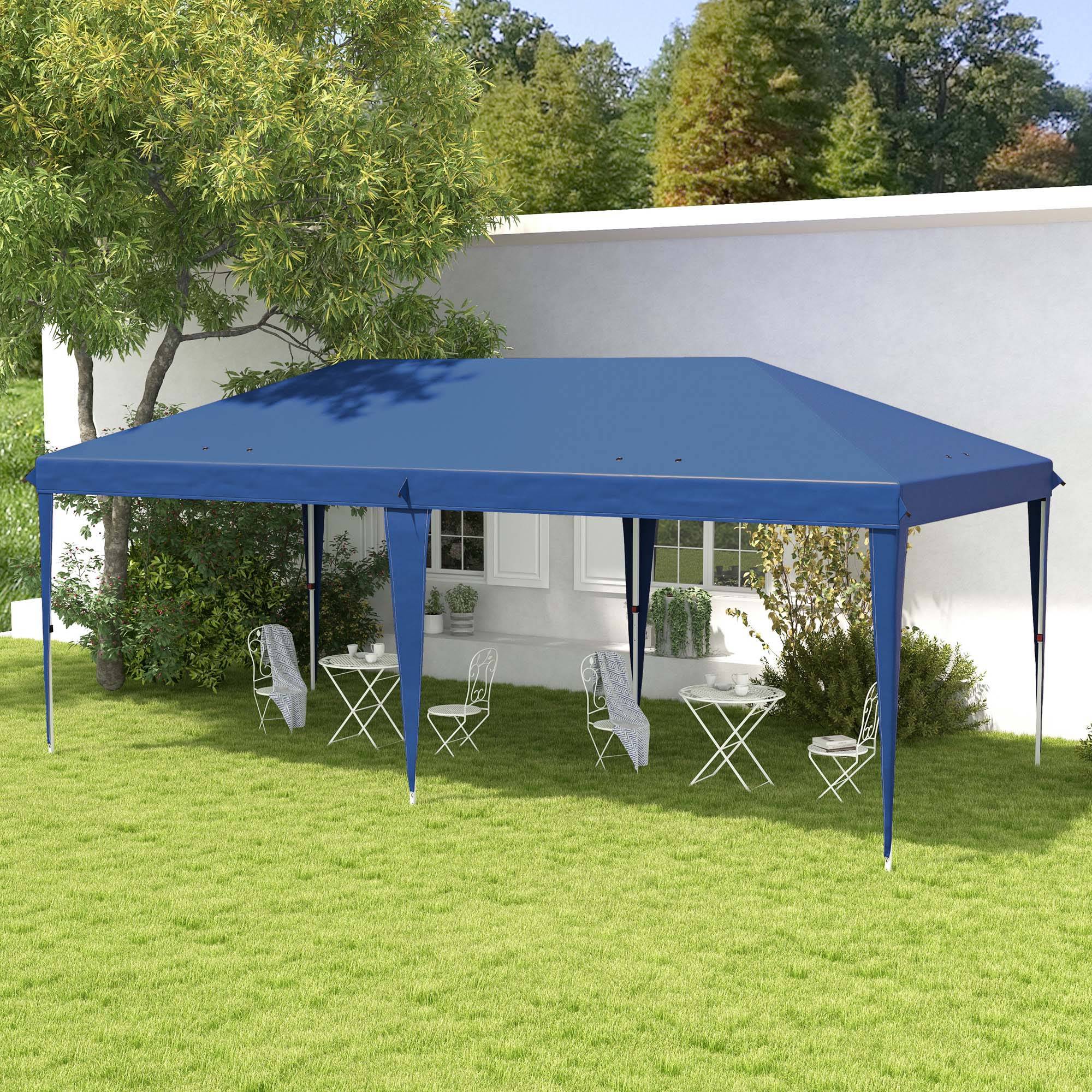 ComfortXL - Tonnelle pliante acier et toile Oxford événements anti-UV 585 x 295 cm bleue - ComfortXL Outdoor Living - Image 4