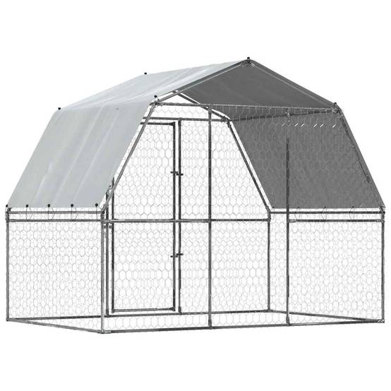 Vidaxl - Cage pour chiens avec toit et porte argenté acier galvanisé vidaXL 3294908 - Image 7