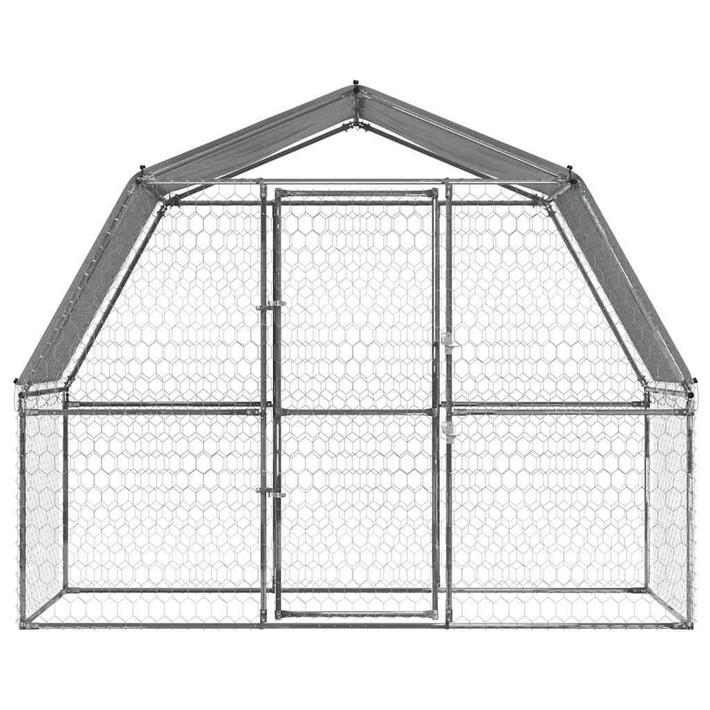 Vidaxl - Cage pour chiens avec toit et porte argenté acier galvanisé vidaXL 3294908 - Image 5