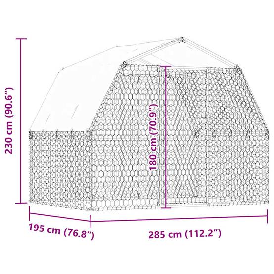 Vidaxl - Cage pour chiens avec toit et porte argenté acier galvanisé vidaXL 3294908 - Image 3