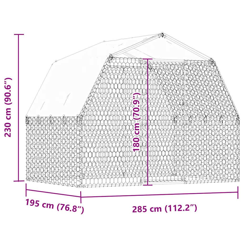 Vidaxl - Cage pour chiens avec toit et porte argenté acier galvanisé vidaXL 3294908 - Image 3