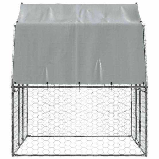 Vidaxl - Cage pour chiens avec toit et porte argenté acier galvanisé vidaXL 3294908 - Image 6