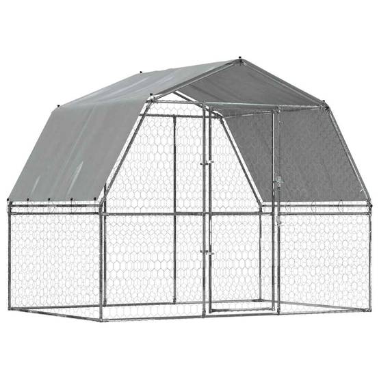 Vidaxl - Cage pour chiens avec toit et porte argenté acier galvanisé vidaXL 3294908 - Image 2