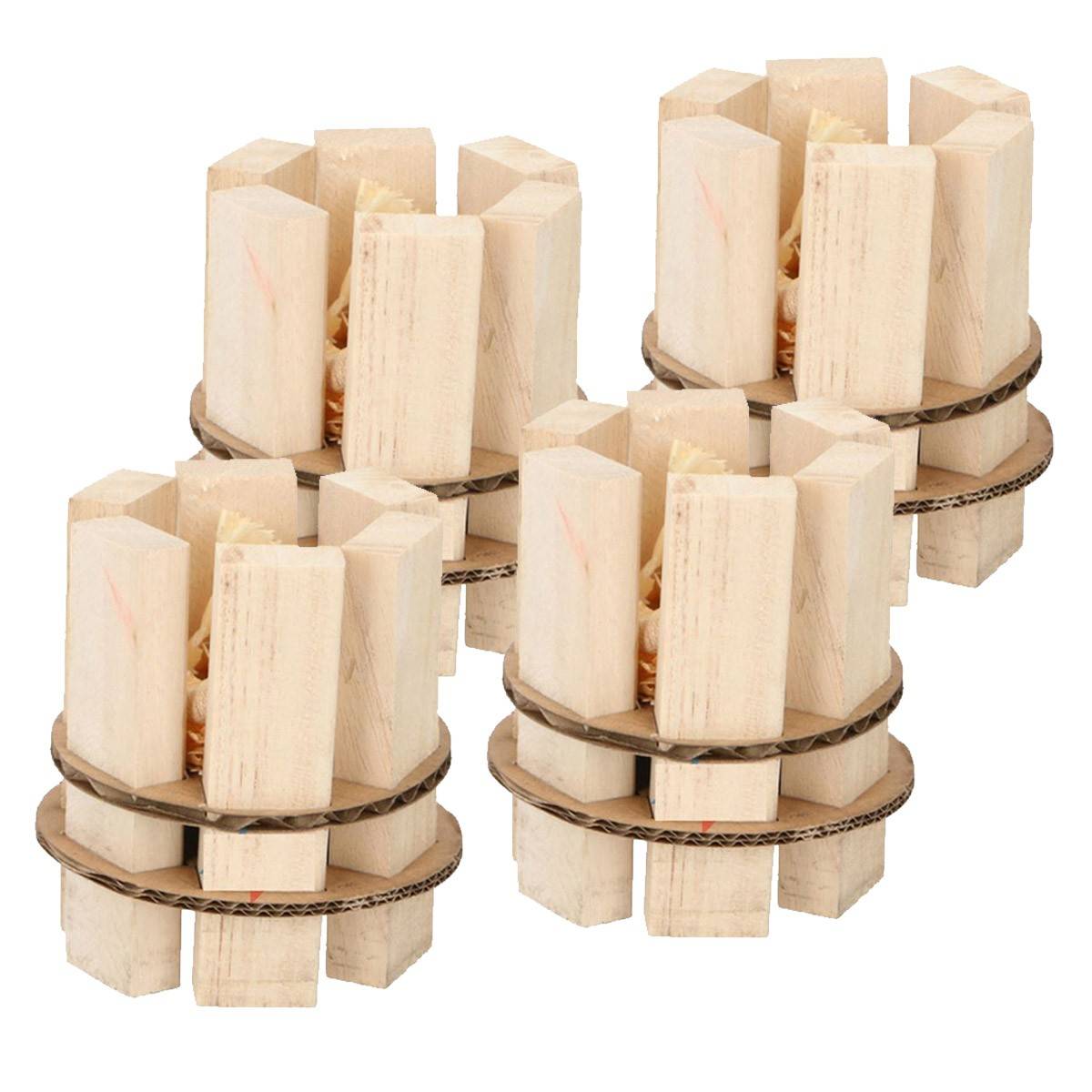 Lot de 4 Allume feu Barbecue Cheminée Allumage de feu Starter WOOD 7.5 X 8 CM - Image 1
