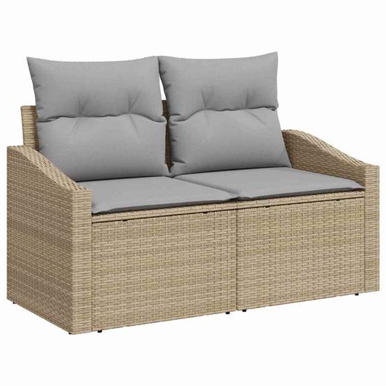 Salon Bas de Jardin 6 Pièces Beige et Gris Clair avec Rangement pour Espace Détente Ordonné – ComfortXL Outdoor Living - Image 4