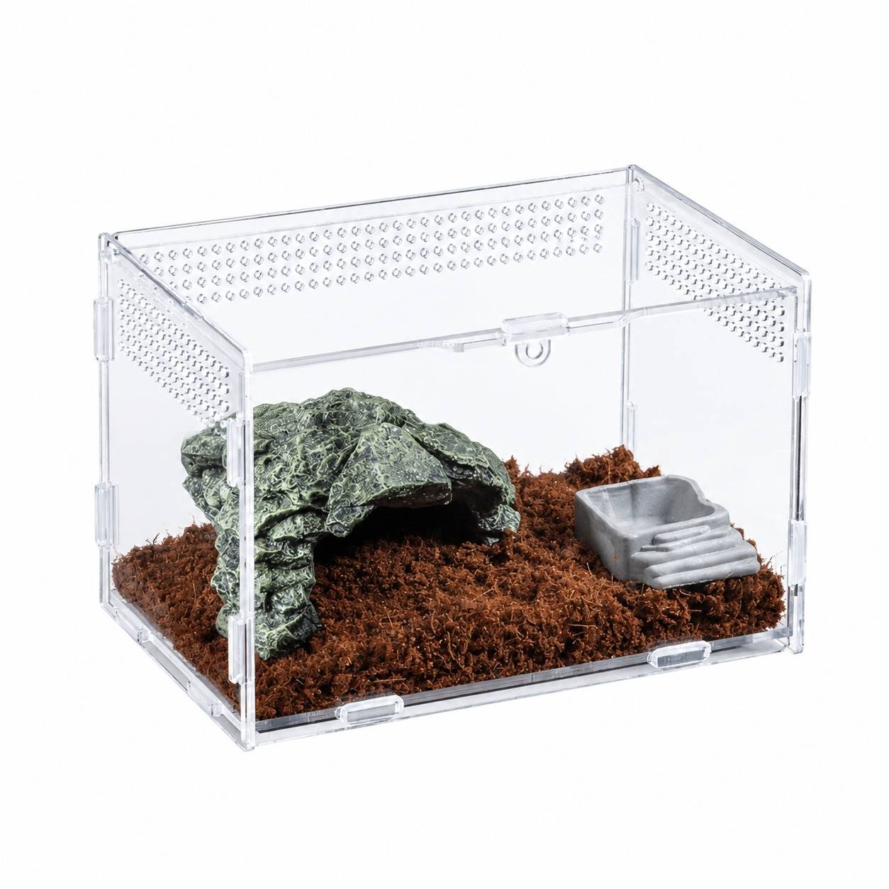 Boîte d'élevage pour reptiles acrylique transparente ventilée portable pour petits animaux rampants - Image 1