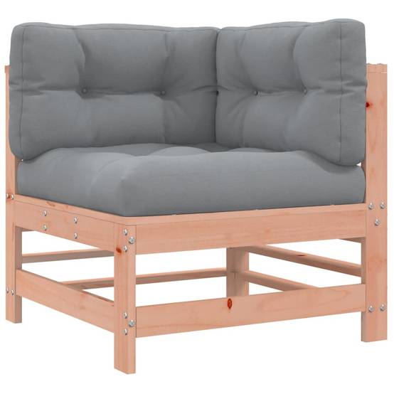 Canapé d'angle en bois de douglas massif haute qualité avec coussins gris pour un salon de jardin robuste et élégant – ComfortXL Outdoor Living - Image 2