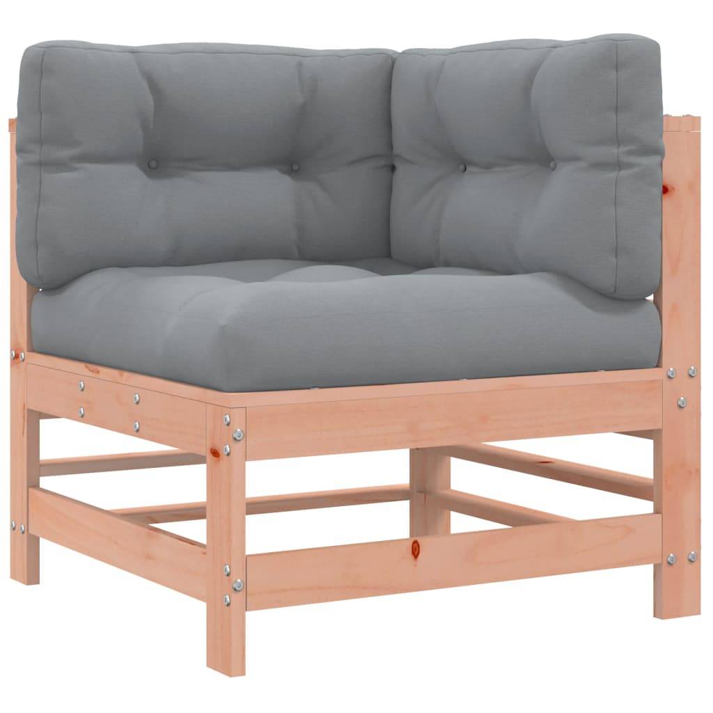 Canapé d'angle en bois de douglas massif haute qualité avec coussins gris pour un salon de jardin robuste et élégant – ComfortXL Outdoor Living - Image 2