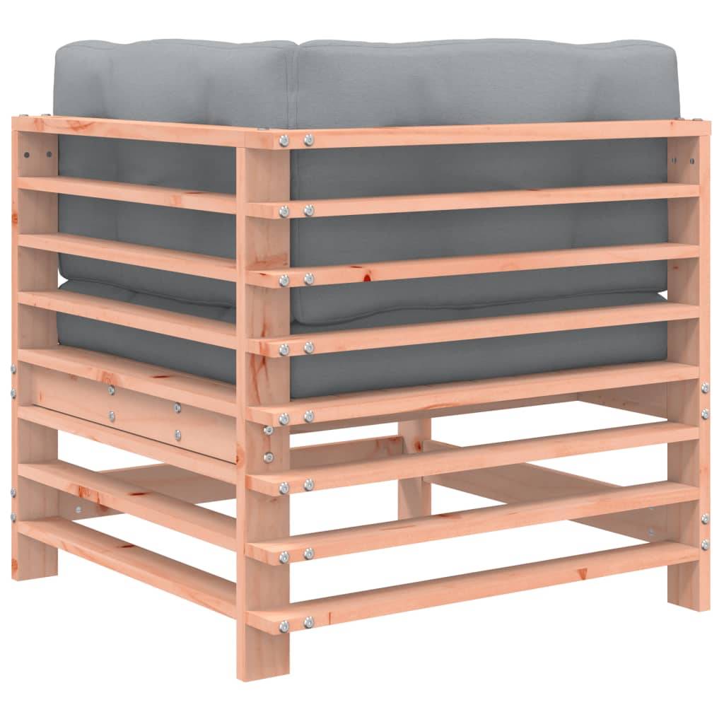 Canapé d'angle en bois de douglas massif haute qualité avec coussins gris pour un salon de jardin robuste et élégant – ComfortXL Outdoor Living - Image 5