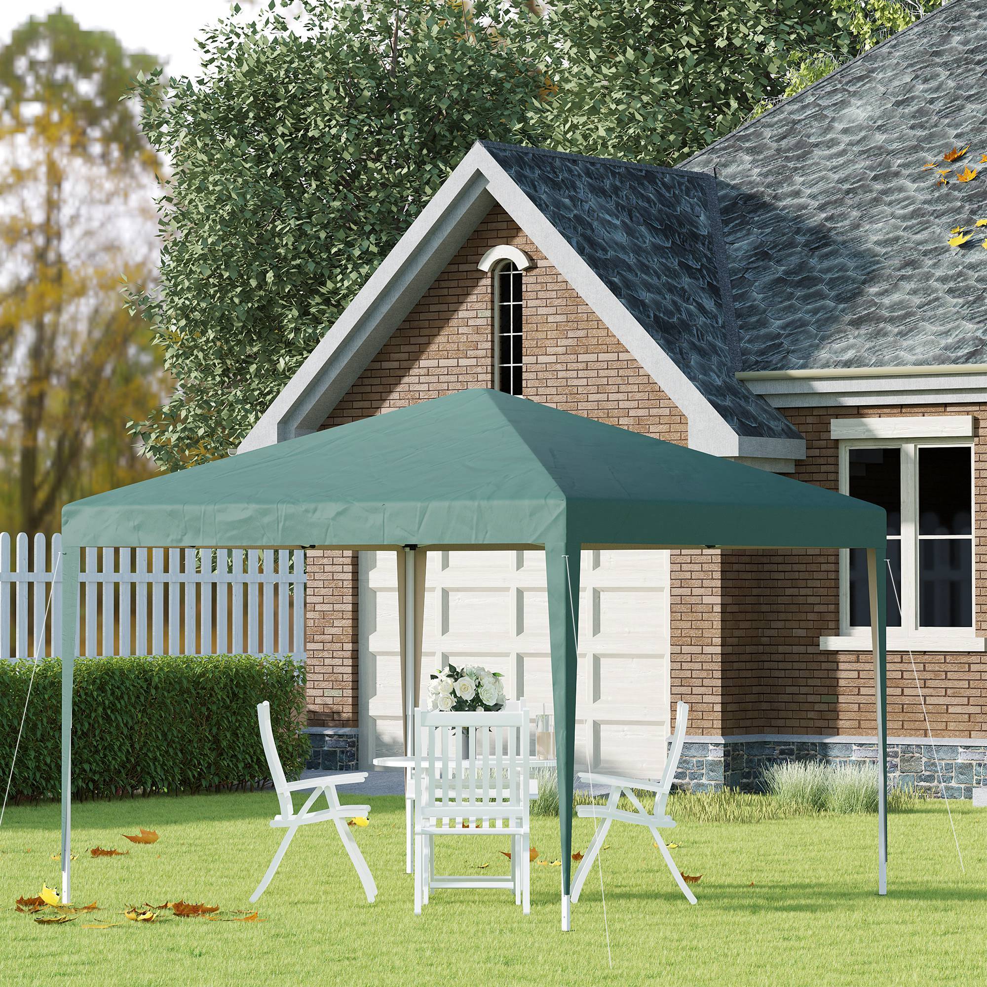 Tonnelle de jardin pliante acier réception extérieur abri soleil 3x3m vert - ComfortXL Outdoor Living - Image 4