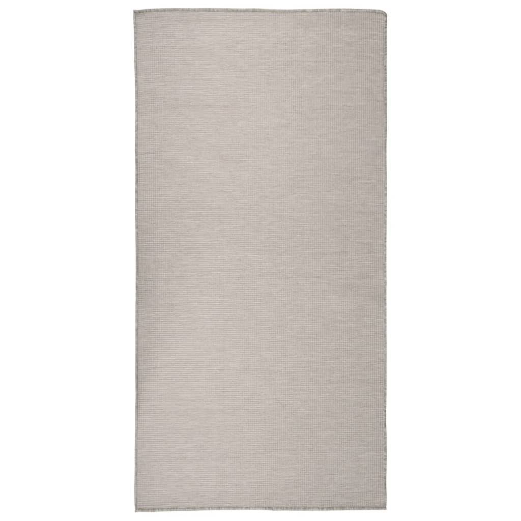 Tapis Extérieur Intérieur à Tissage Plat en Polypropylène Durable pour Patio Gris Clair 100x200 cm – ComfortXL Outdoor Living - Image 1