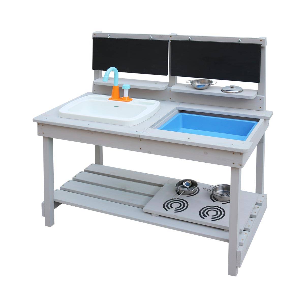 Cuisine d'extérieur pour enfant en bois peint - Cémonjardin - Image 2