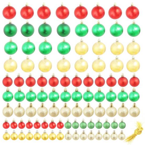 Vidaxl - Boules de Noël 100 pcs Rouge/Doré/Vert vidaXL 245718 - Image 2