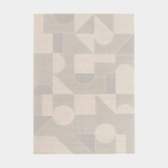 Decoweb - Tapis intérieur géométrique - Bauhaus - Gris et beige naturel - 80 x 150 cm - Decoweb - Image 1