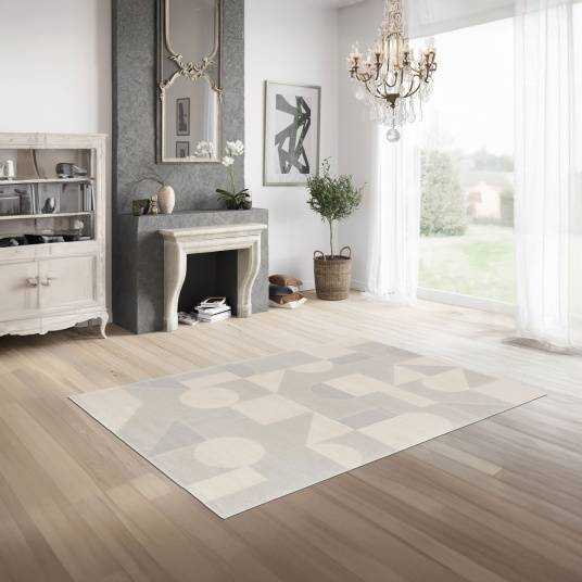 Decoweb - Tapis intérieur géométrique - Bauhaus - Gris et beige naturel - 80 x 150 cm - Decoweb - Image 2