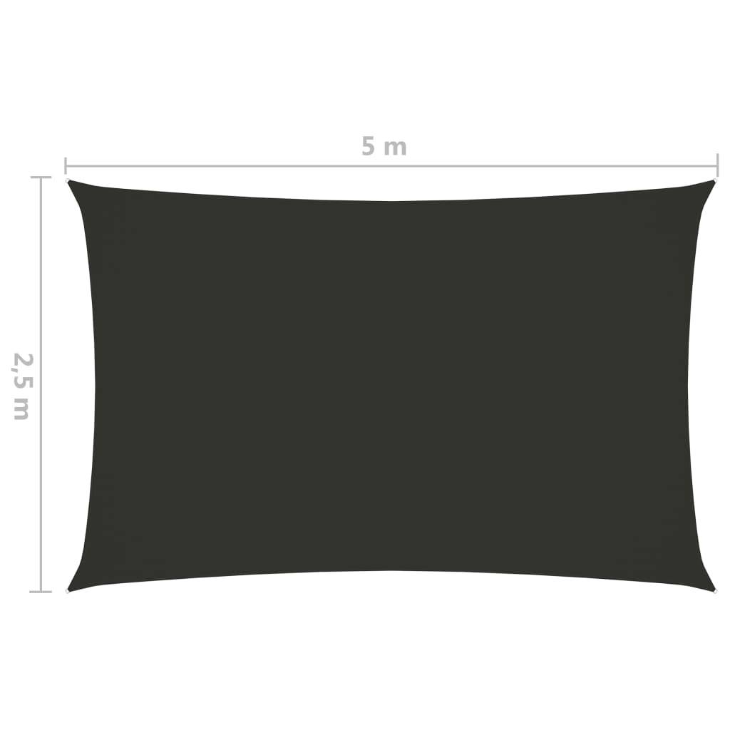 Helloshop26 - Voile toile d'ombrage parasol tissu oxford rectangulaire 2,5 x 5 m anthracite - Image 3