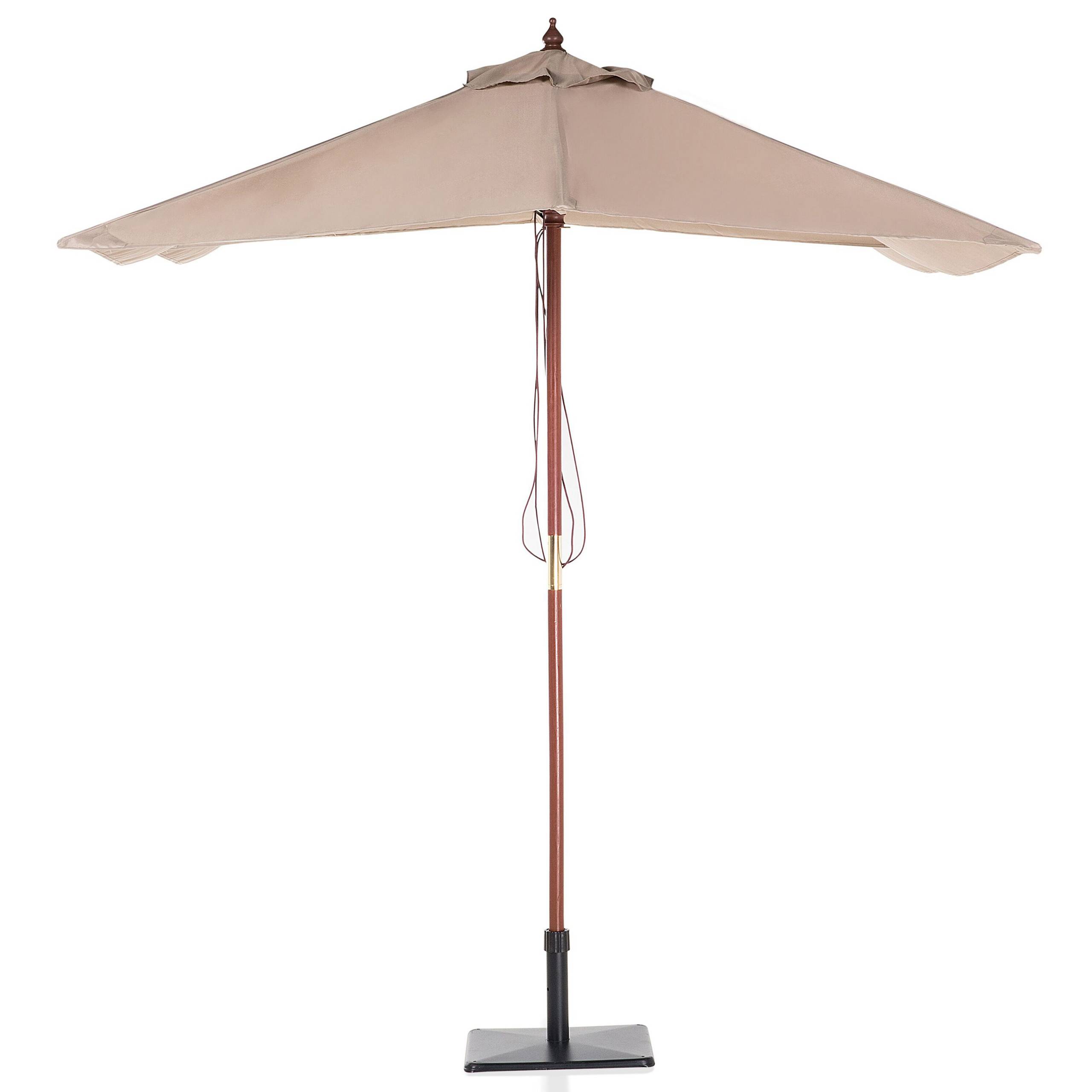Beliani - Parasol de Jardin ou de Terrasse Rectangulaire Beige Marron avec Pied en Bois, Toile Anti UV 144 x 195 cm et Ouverture Facile avec Corde Beliani - Image 5
