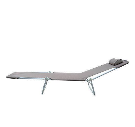 Transat pliable et réglable, chaise longue de jardin avec appui-tête 5 positions, capacité de charge 120 kg, marron - Image 7