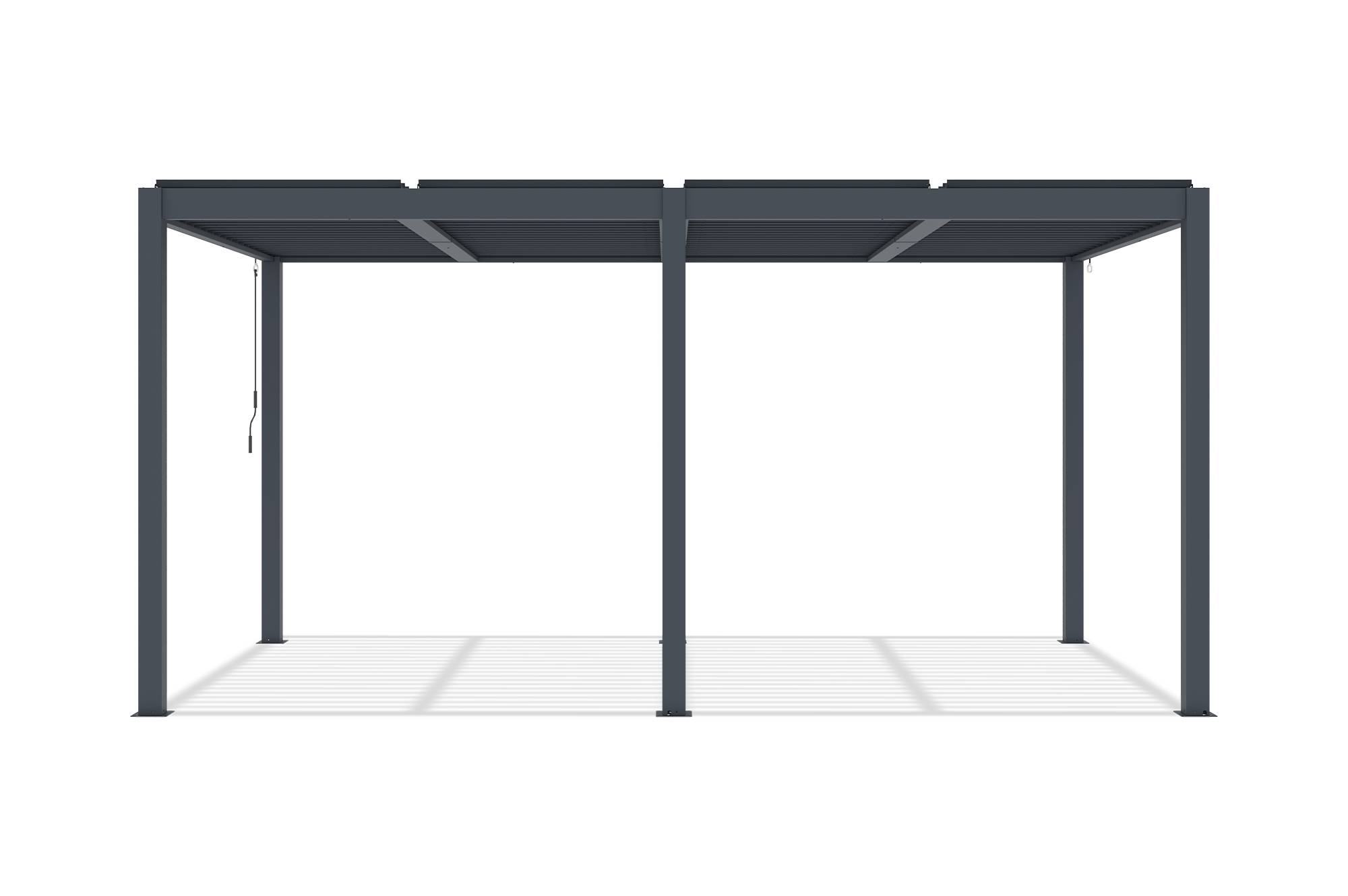 Pergola bioclimatique autoportée 5x3 m AGOSTA aluminium gris - Image 6