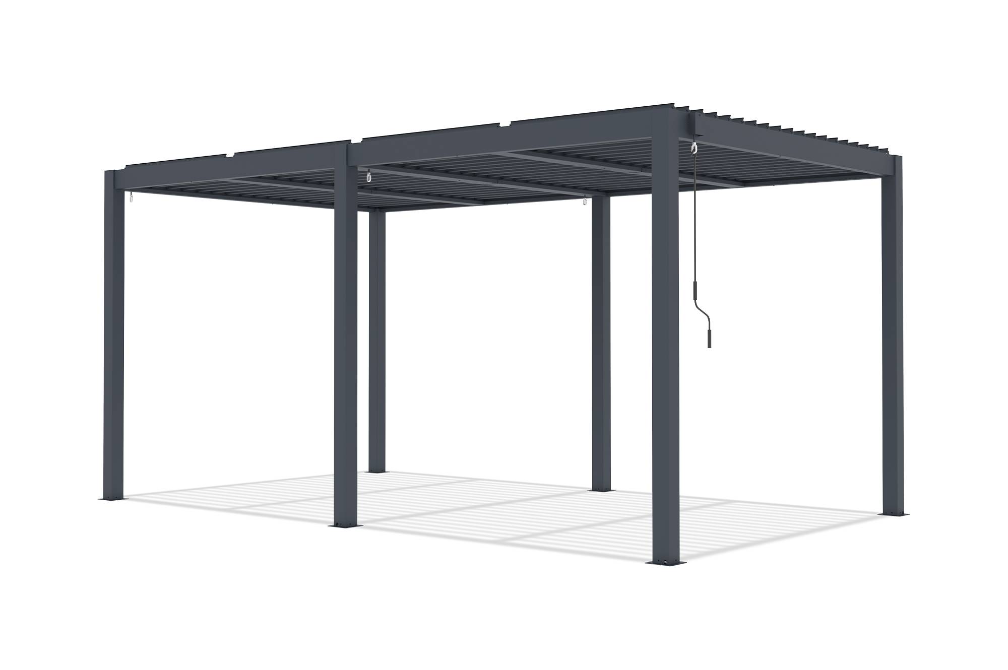 Pergola bioclimatique autoportée 5x3 m AGOSTA aluminium gris - Image 7