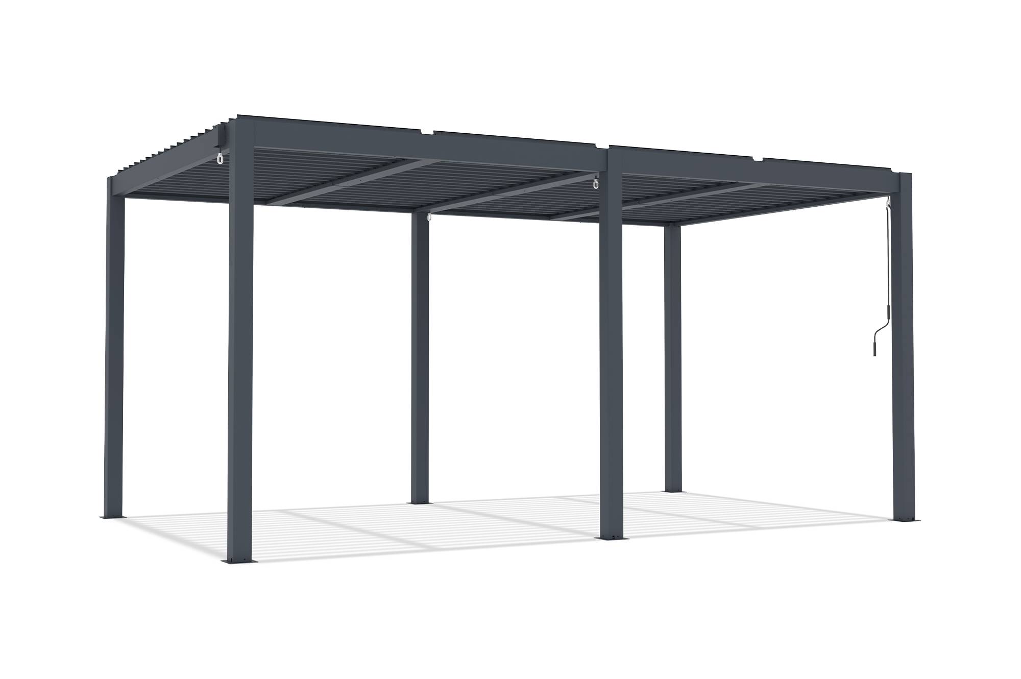 Pergola bioclimatique autoportée 5x3 m AGOSTA aluminium gris - Image 5