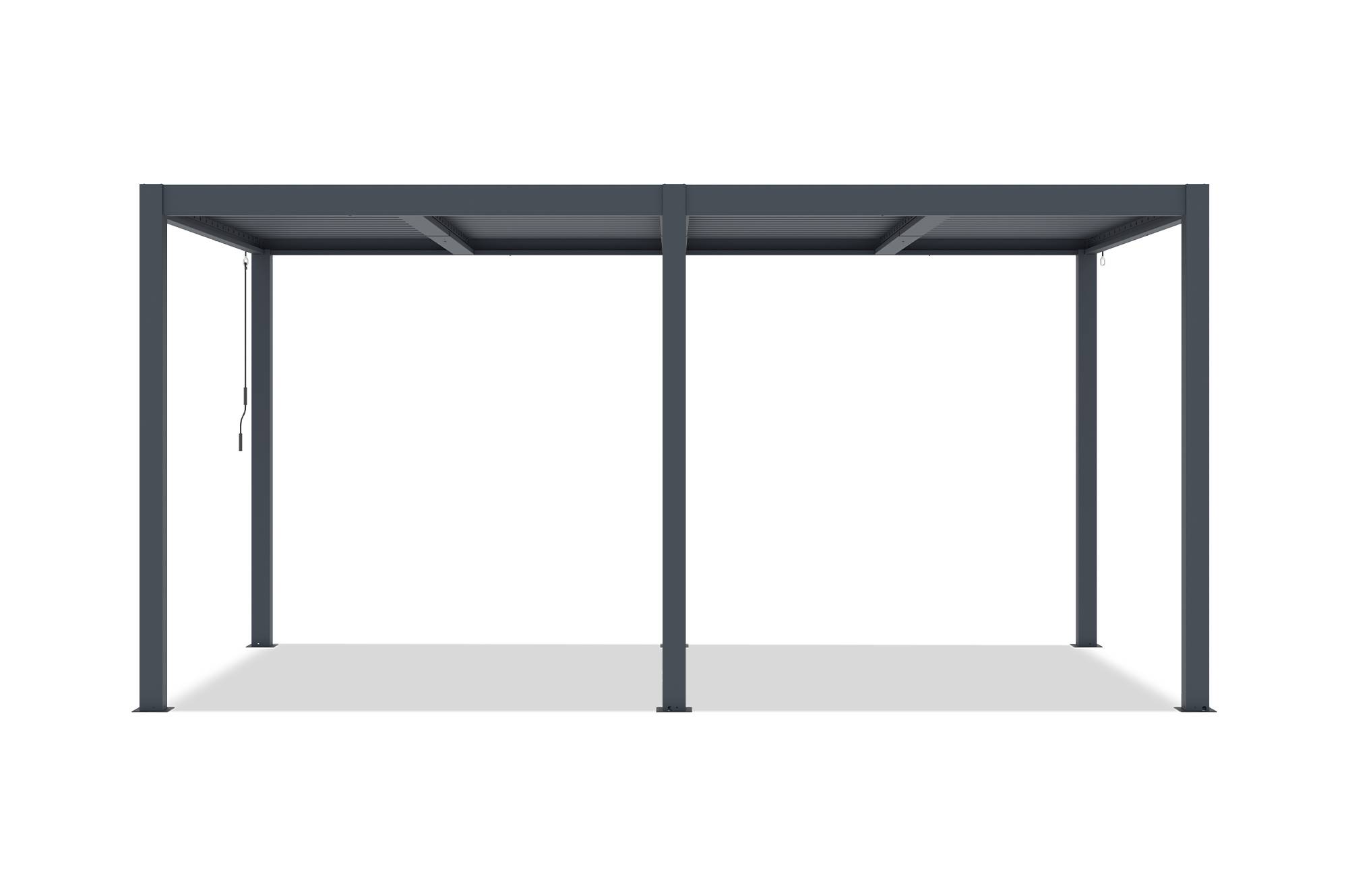 Pergola bioclimatique autoportée 5x3 m AGOSTA aluminium gris - Image 3