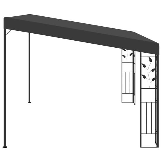 Auvent Mural pour Terrasse Tonnelle Adossée Acier et Toile 4x3m Anthracite - ComfortXL Outdoor Living - Image 4