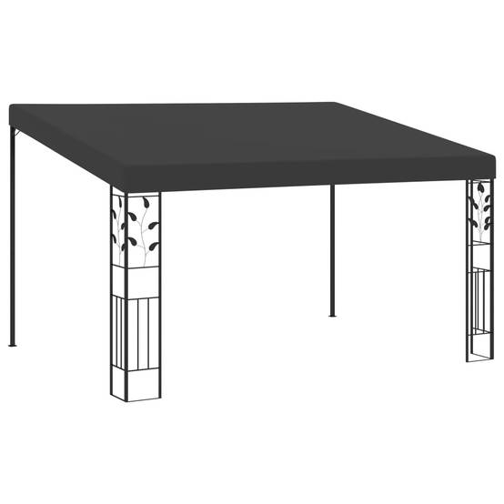 Auvent Mural pour Terrasse Tonnelle Adossée Acier et Toile 4x3m Anthracite - ComfortXL Outdoor Living - Image 1