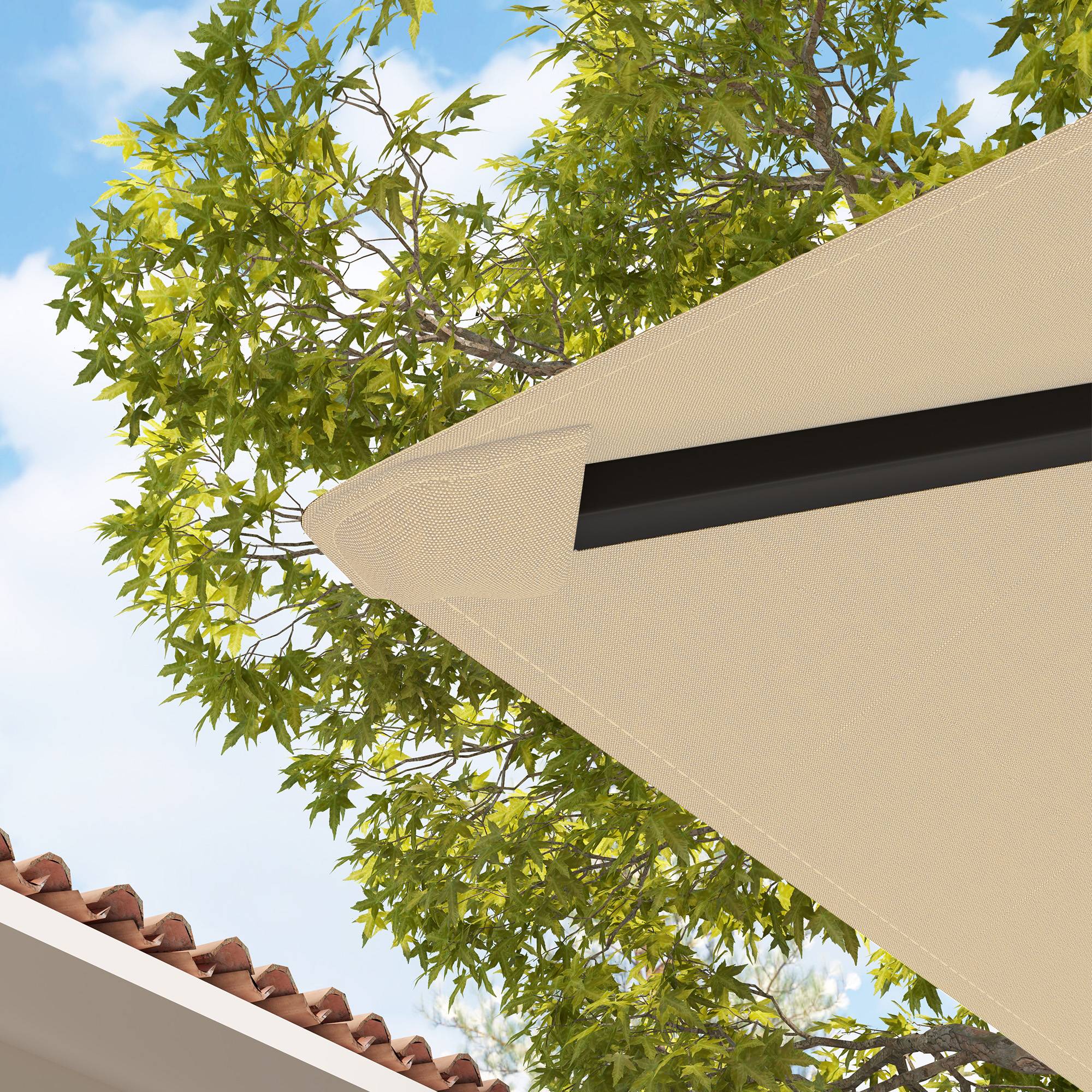 Toit remplacement pavillon 3x3 m déperlant toit UPF30+ housse Oxford 370 g/m² beige - Image 10