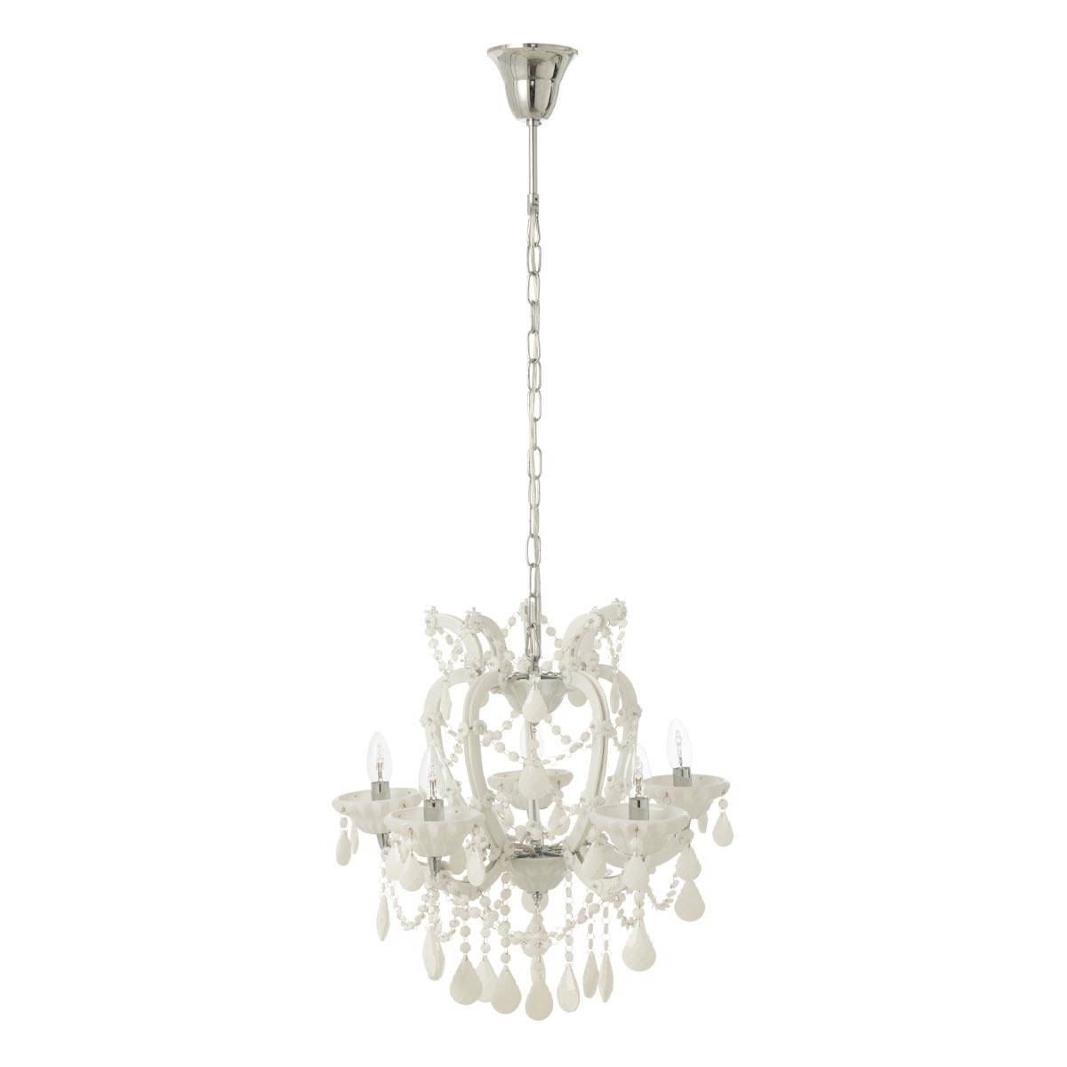J-Line - Lustre en Verre "Antique" 57cm Blanc - Image 1