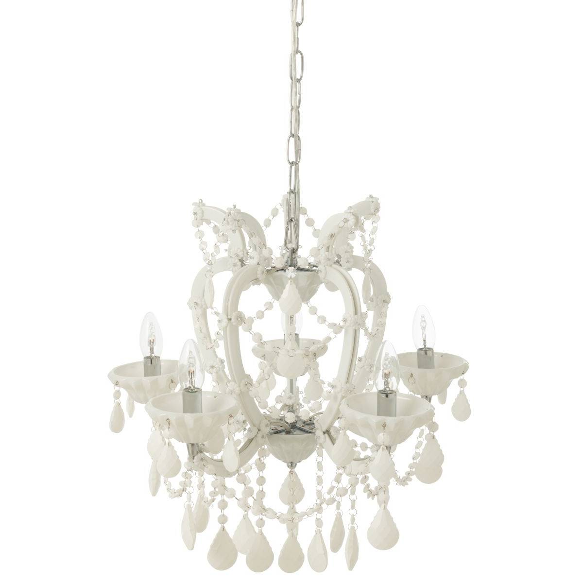 J-Line - Lustre en Verre "Antique" 57cm Blanc - Image 3
