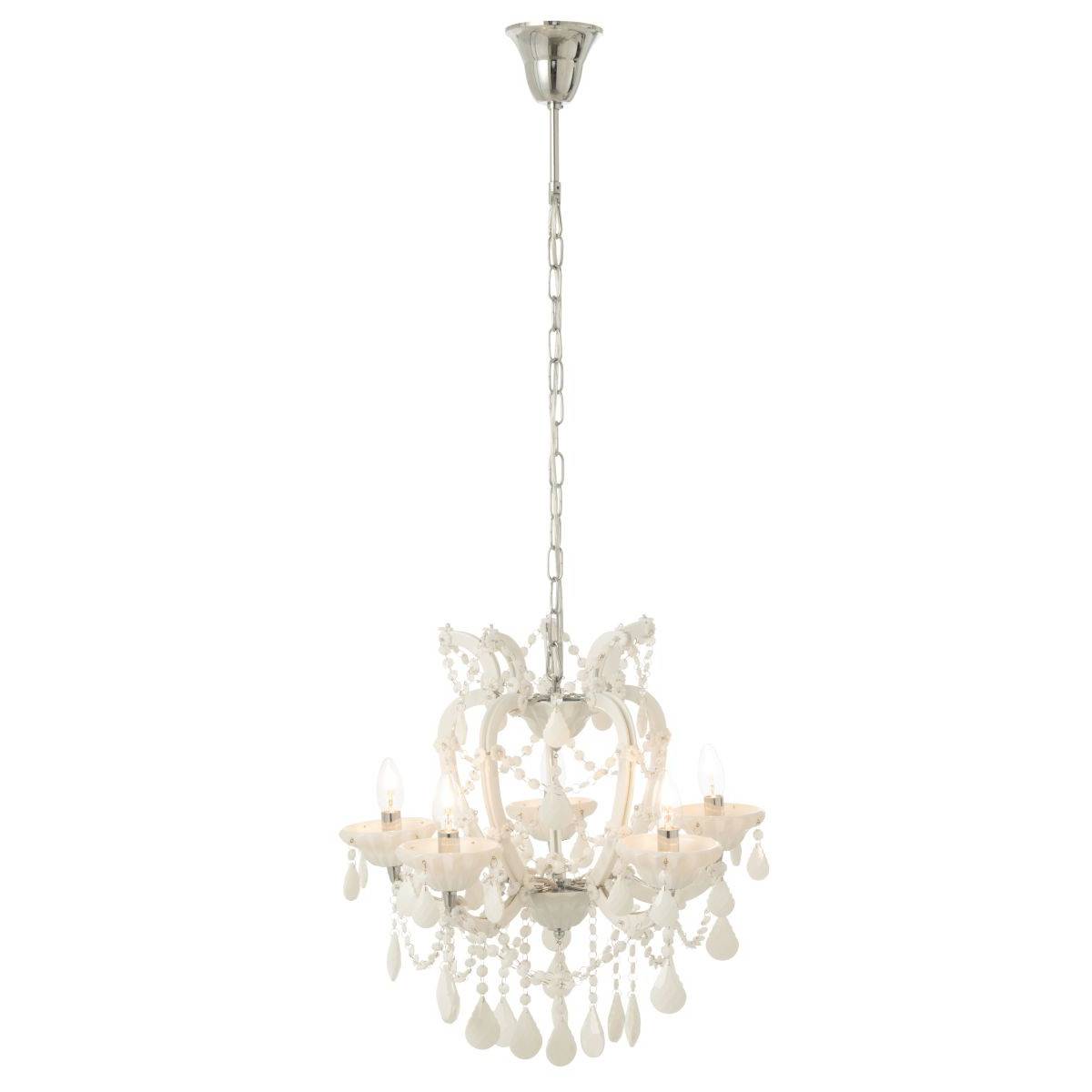 J-Line - Lustre en Verre "Antique" 57cm Blanc - Image 2