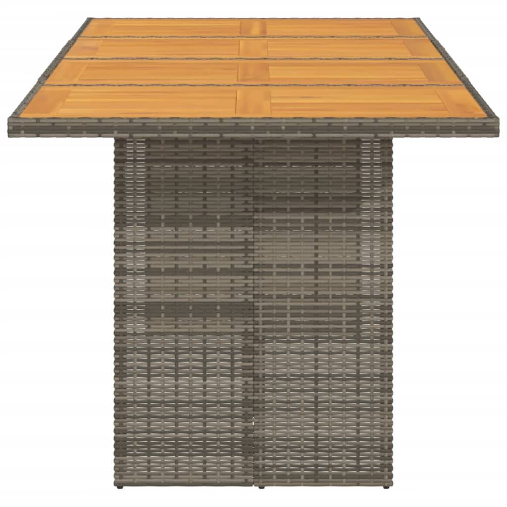 ComfortXL - Table de Jardin Bi-Matière Grise et Bois d'Acacia 190cm, Structure en Poly Rotin Robuste – ComfortXL Outdoor Living - Image 5