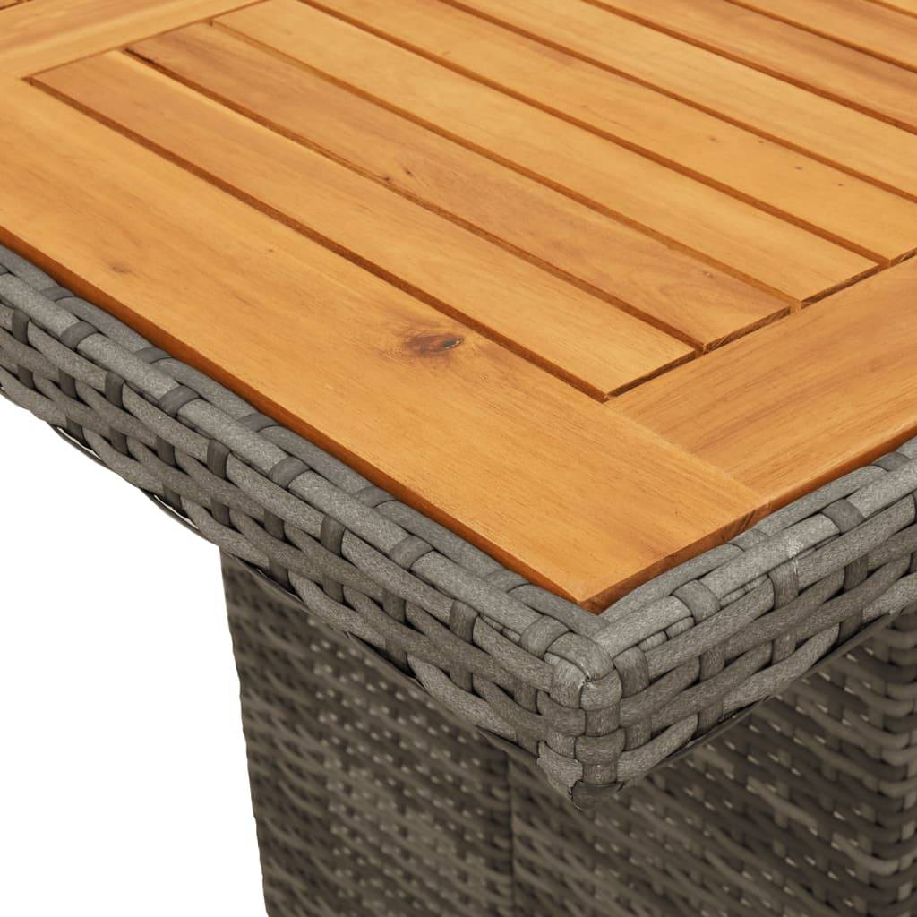 ComfortXL - Table de Jardin Bi-Matière Grise et Bois d'Acacia 190cm, Structure en Poly Rotin Robuste – ComfortXL Outdoor Living - Image 8