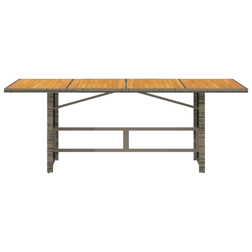 ComfortXL - Table de Jardin Bi-Matière Grise et Bois d'Acacia 190cm, Structure en Poly Rotin Robuste – ComfortXL Outdoor Living - Image 4
