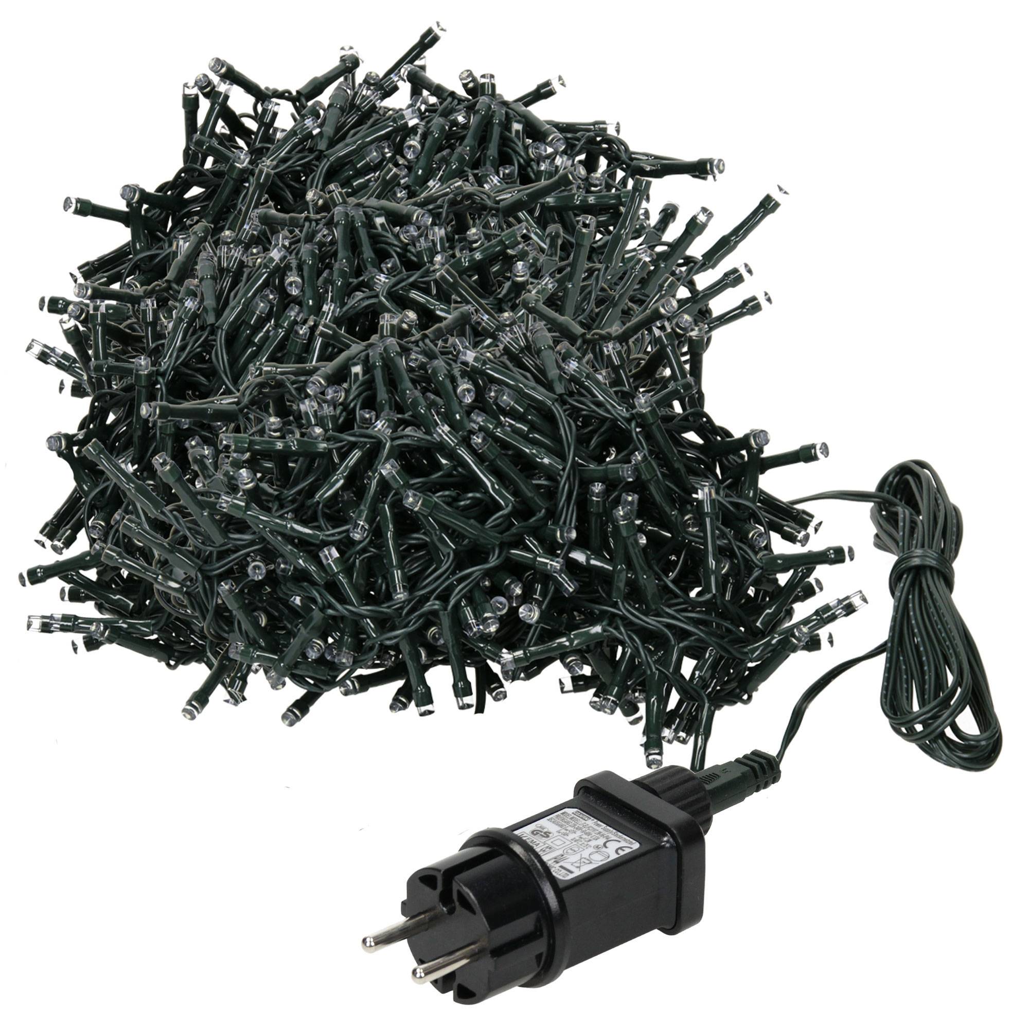Ecd-Germany - Guirlande lumineuse pour arbre Noël 1200 LED blanc froid 24m intérieur/extérieur - Image 1