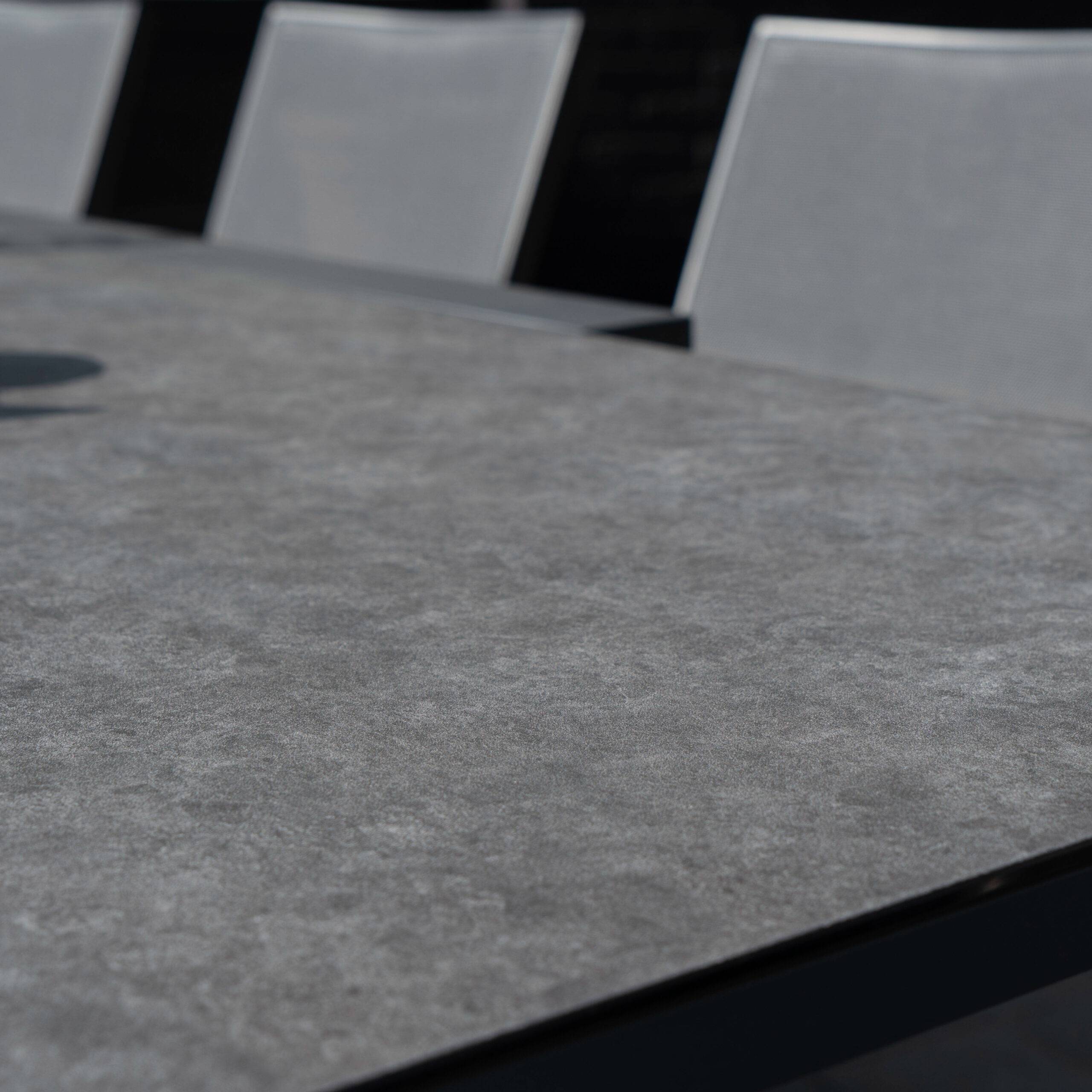 Ensemble 4/8p en aluminium et plateau en verre Gris avec 6 fauteuils MODULO - Image 6