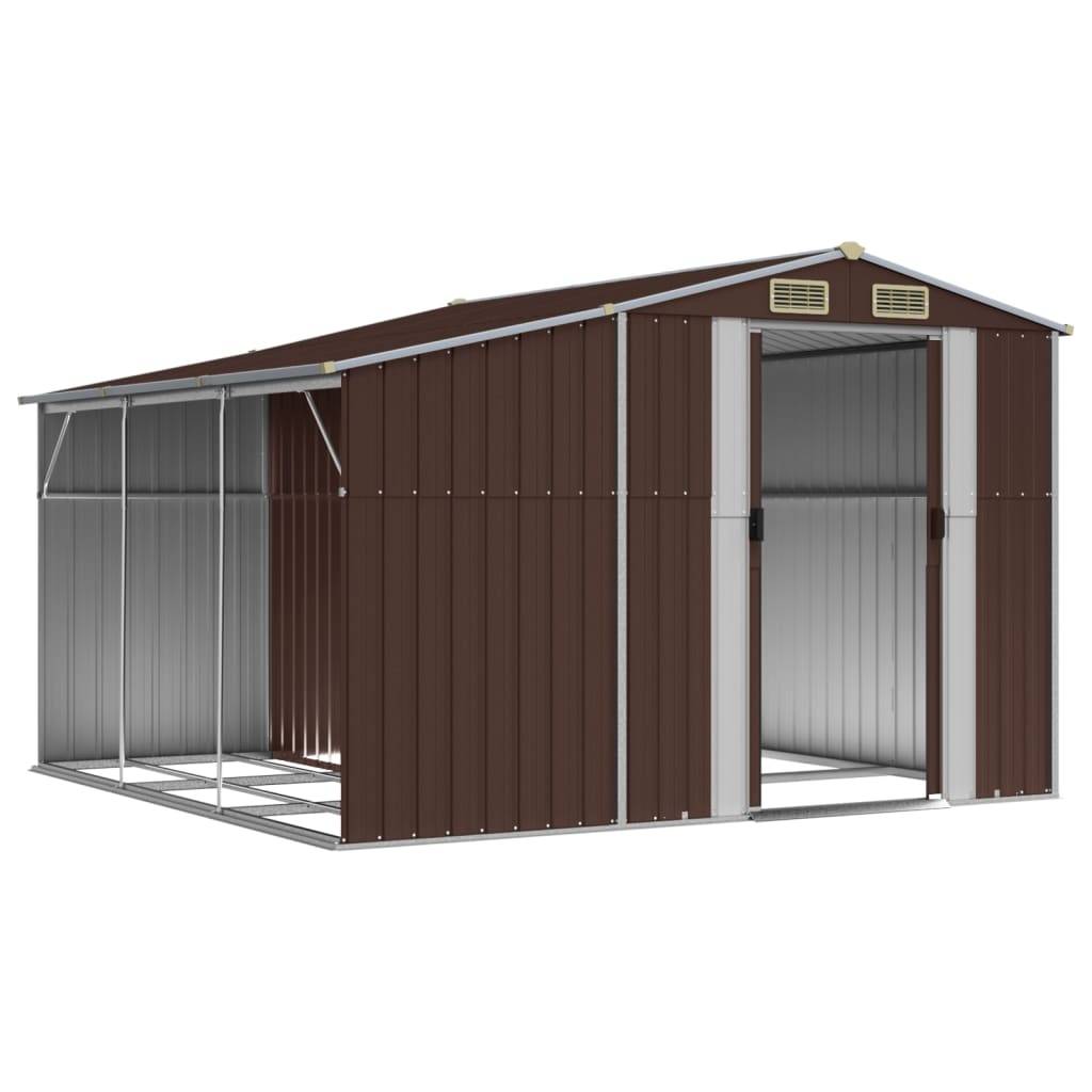 Vidaxl - Abri de jardin marron 277x279x179 cm acier galvanisé vidaXL 3188296 - Image 9