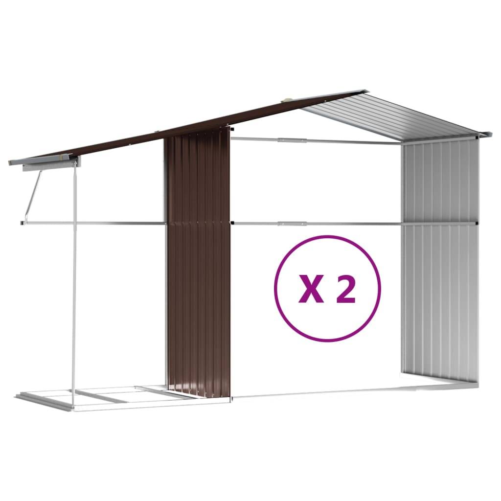 Vidaxl - Abri de jardin marron 277x279x179 cm acier galvanisé vidaXL 3188296 - Image 8