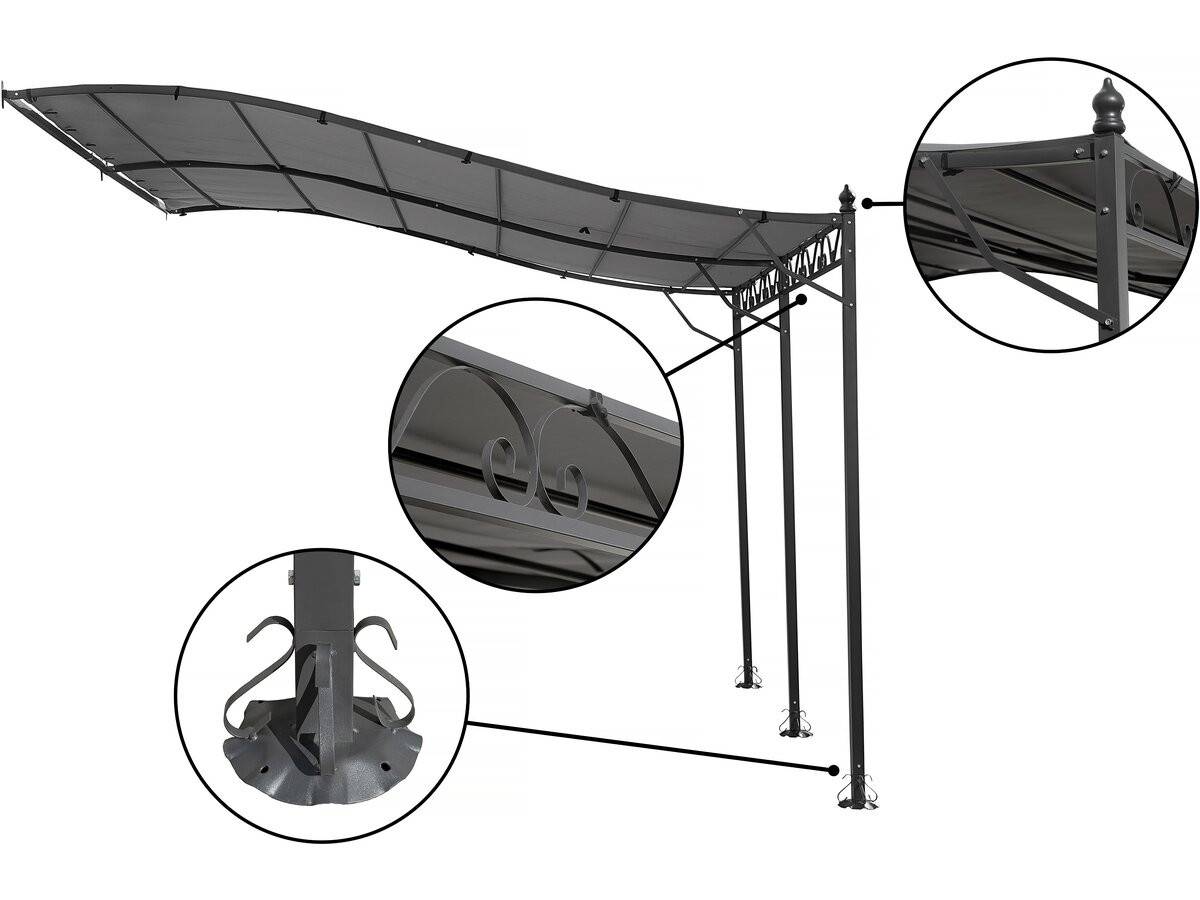 Habitat Et Jardin - Pergola Tonnelle Adossée En Métal - 3 X 4 M - Gris -habitat Et Jardin - Image 4